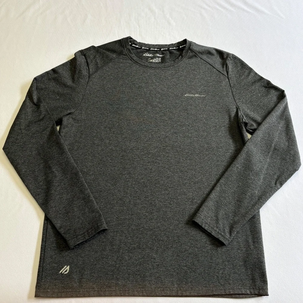 Eddie Bauer Men’s Long Sleeve Shirt, FreeDry, Gray, Medium - Picture 2 of 11